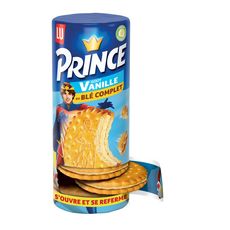 PRINCE Biscuits fourrés goût vanille au blé complet ouverture facile 300g