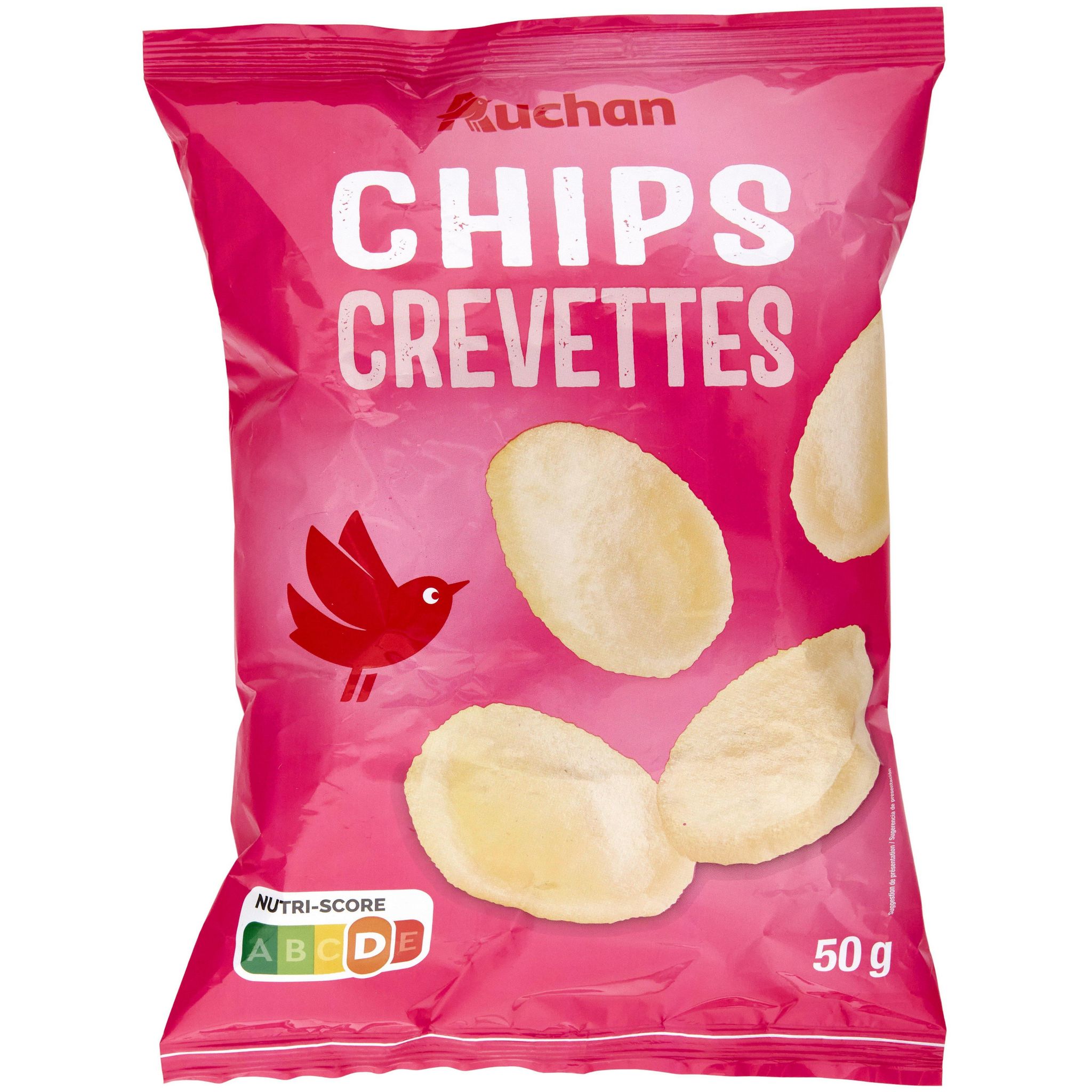 AUCHAN Chips de crevettes 4 portions 100g pas cher 