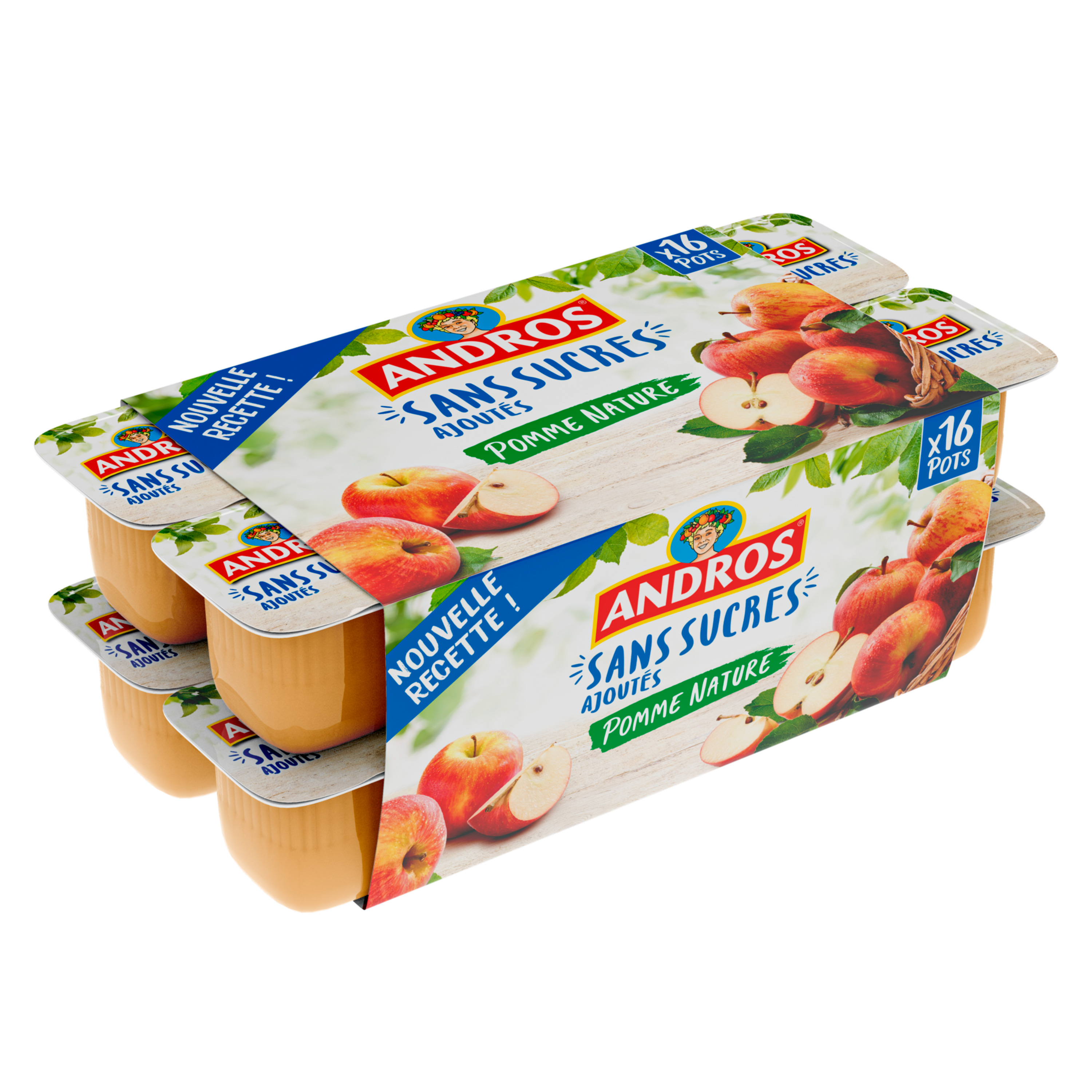 ANDROS Spécialité pomme fraise sans sucres ajoutés 4x100g pas cher 