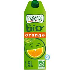PRESSADE Nectar d'orange bio sans pulpe brique 1,5l