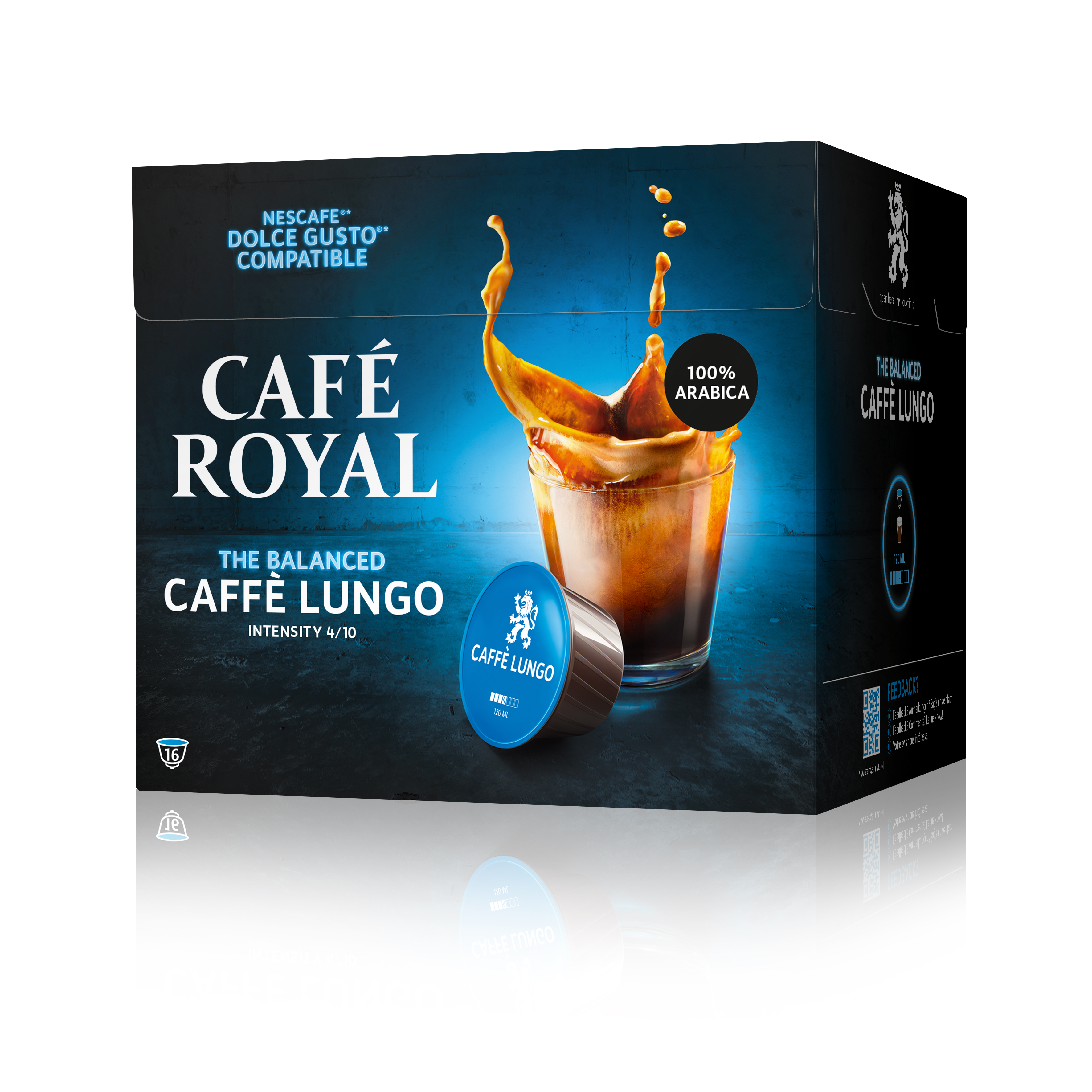 CAFE ROYAL Café Royal lungo dosette x36 -250g pas cher 