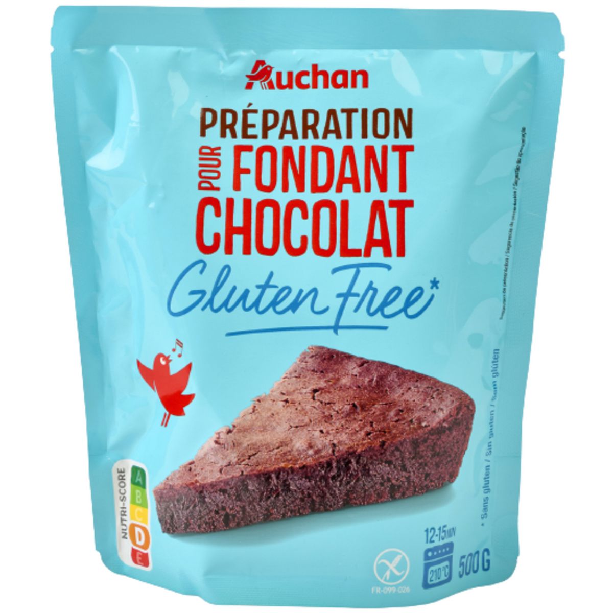 AUCHAN MIEUX VIVRE Préparation pour fondant au chocolat sans gluten 500g  pas cher 