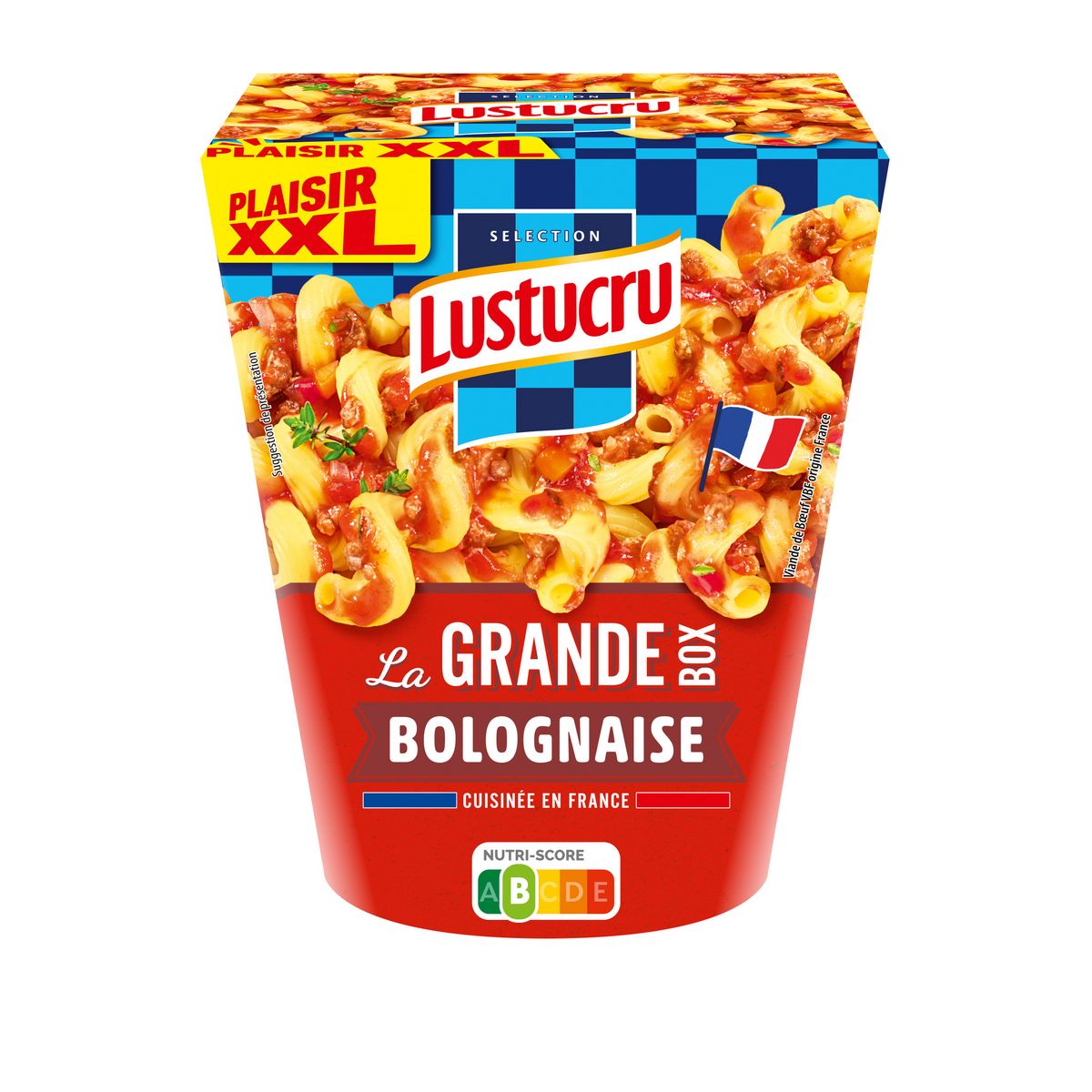 LUSTUCRU Box pâtes serpentini a la sauce bolognaise 1 portion 360 g pas