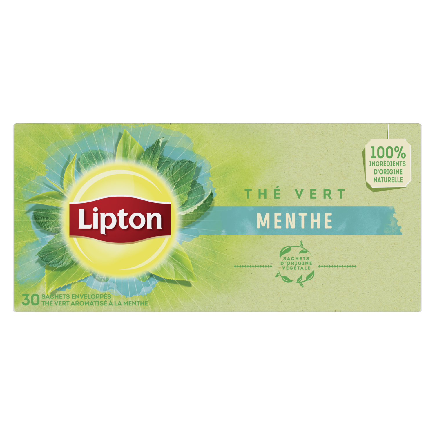 LIPTON : 30 sachets Thé vert aromatisé à la Menthe