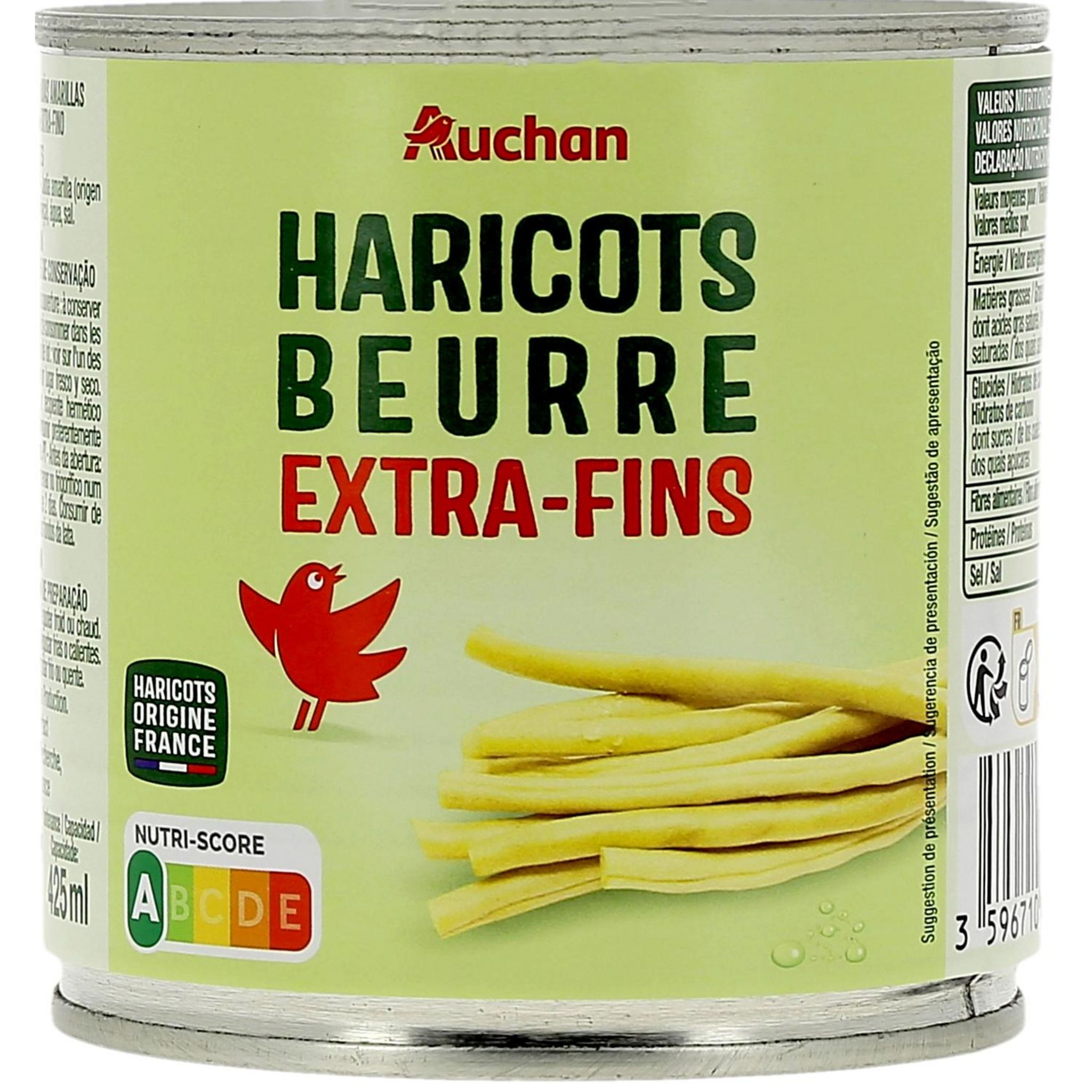 Haricots beurre extra-fins CARREFOUR CLASSIC' : la boite de 220g