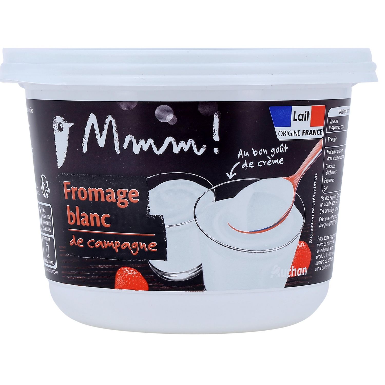 AUCHAN Faisselle 4,5% MG 1kg pas cher 