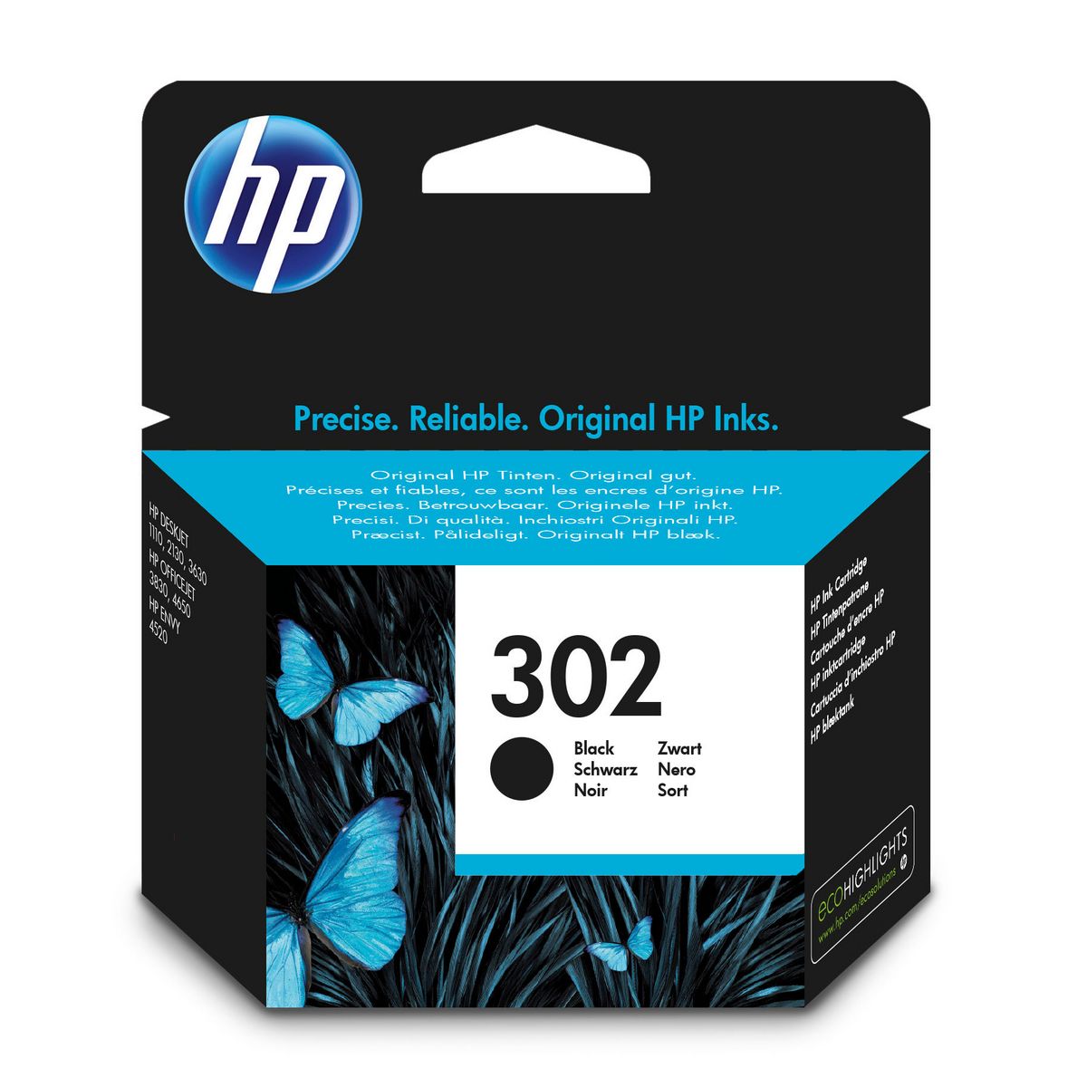 HP 302 Pack de 2 Cartouches d'Encre Noire et Trois Couleurs Authentiques  (X4D37AE)