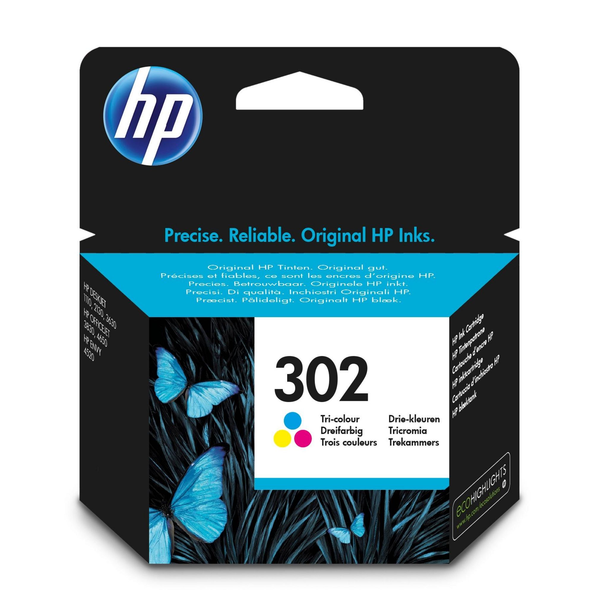 HP 302XL Cartouche d'encre trois couleurs grande capacité authentique  (F6U67AE) pour HP DeskJet 2130/3630 et HP OfficeJet 3830