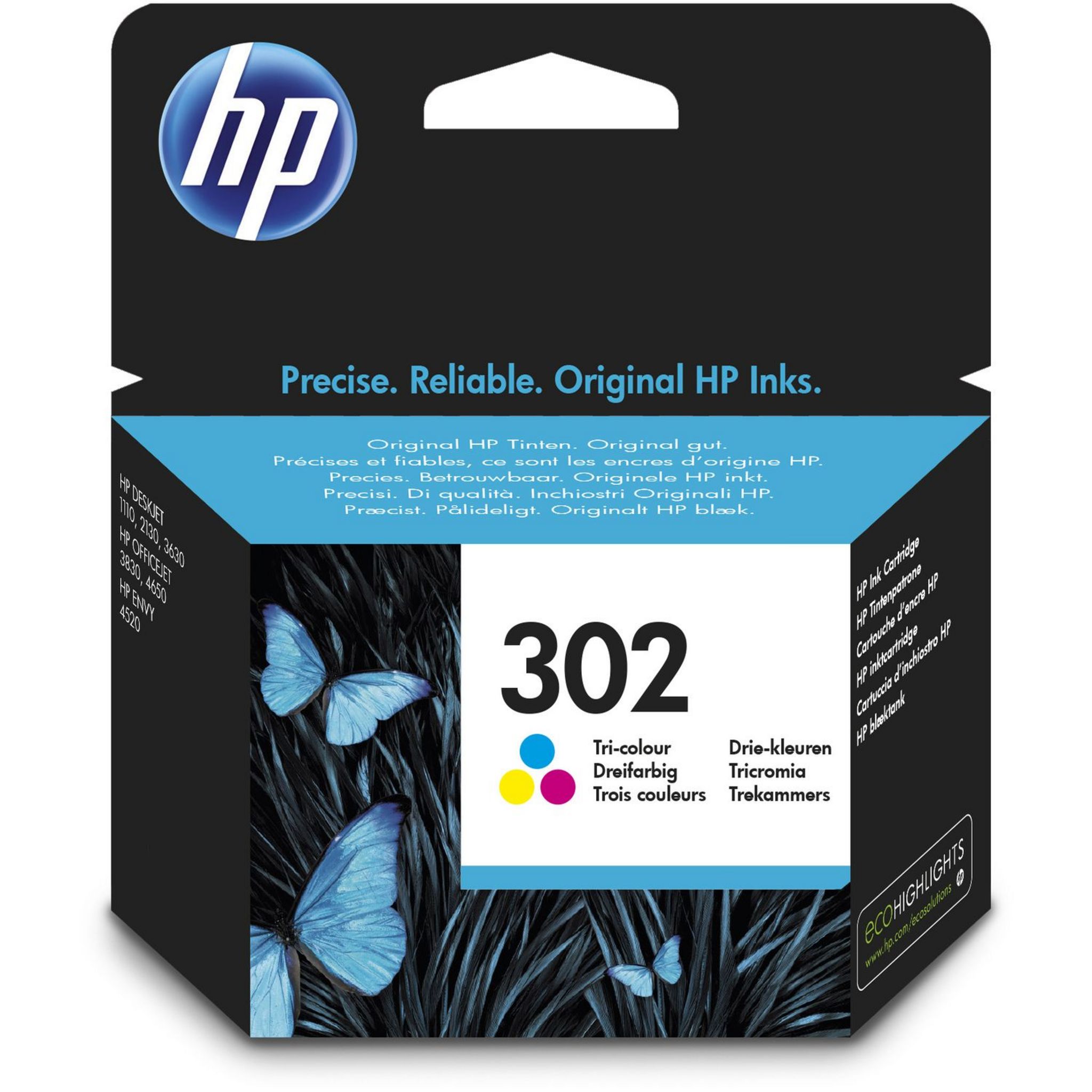 HP 302XL Cartouche d'encre trois couleurs grande capacité authentique  (F6U67AE) pour HP DeskJet 2130/3630 et HP OfficeJet 3830