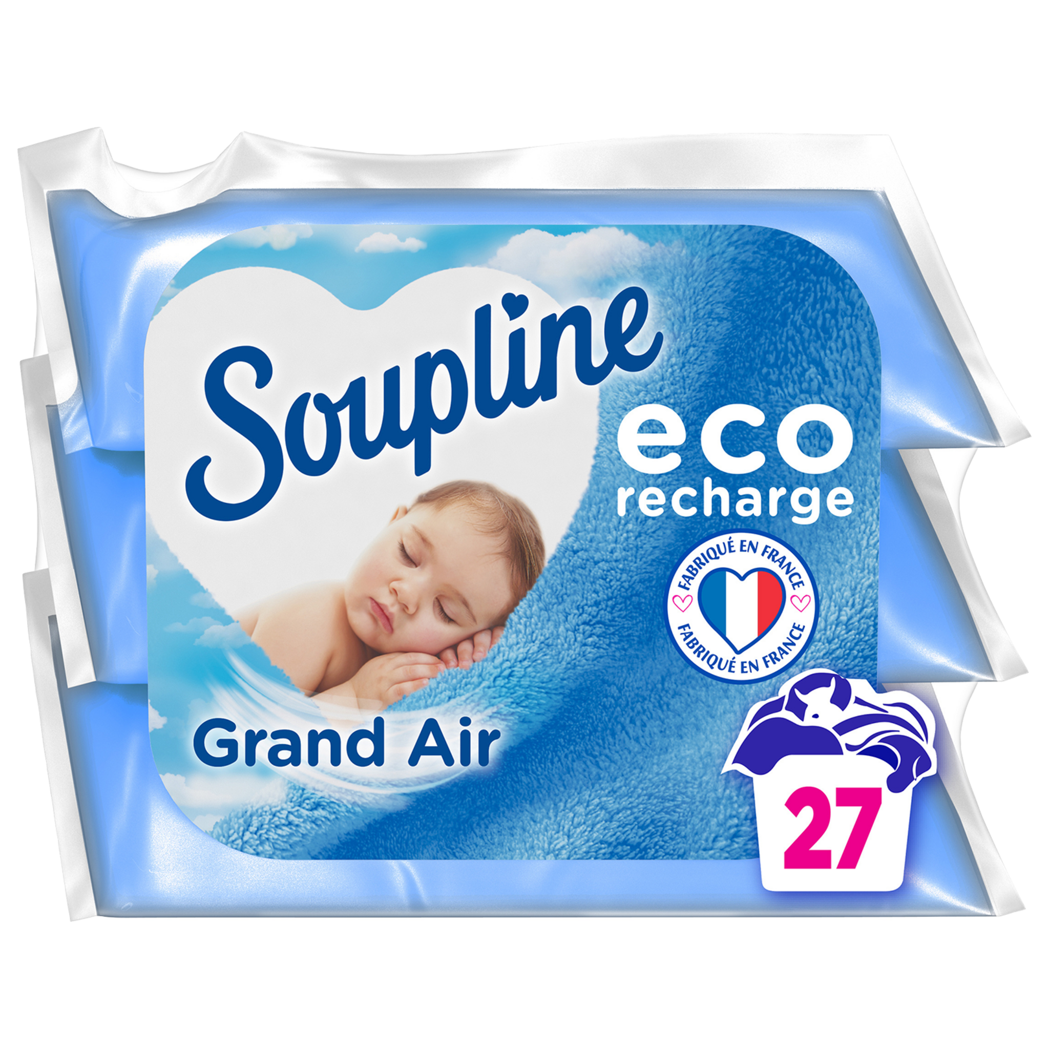 SOUPLINE Voile Sèche Linge Adoucissant Douceur & Soin - 20 lingettes