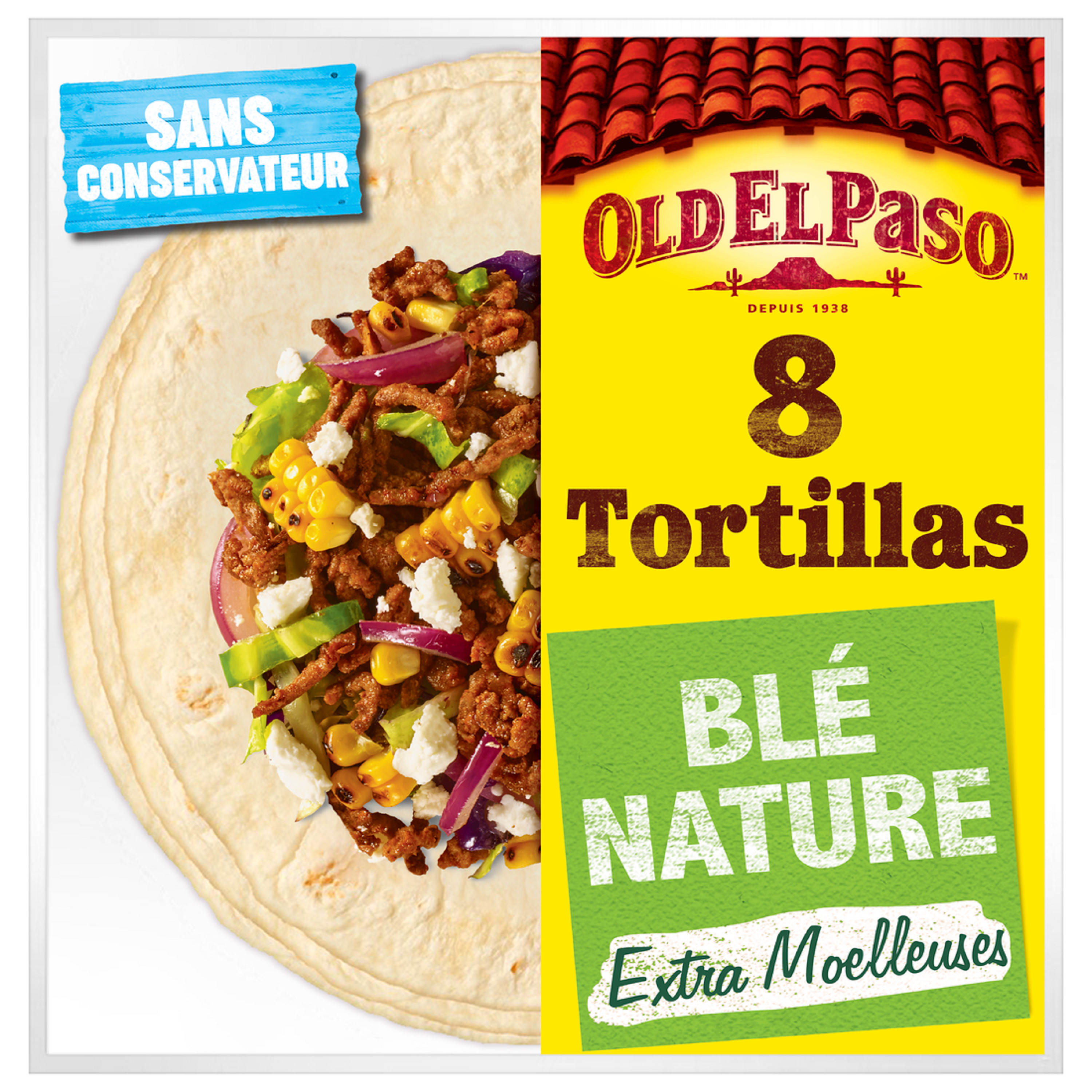 OLD EL PASO Tortillas de blé nature extra moelleuses sans conservateur 8  tortillas 326g pas cher 