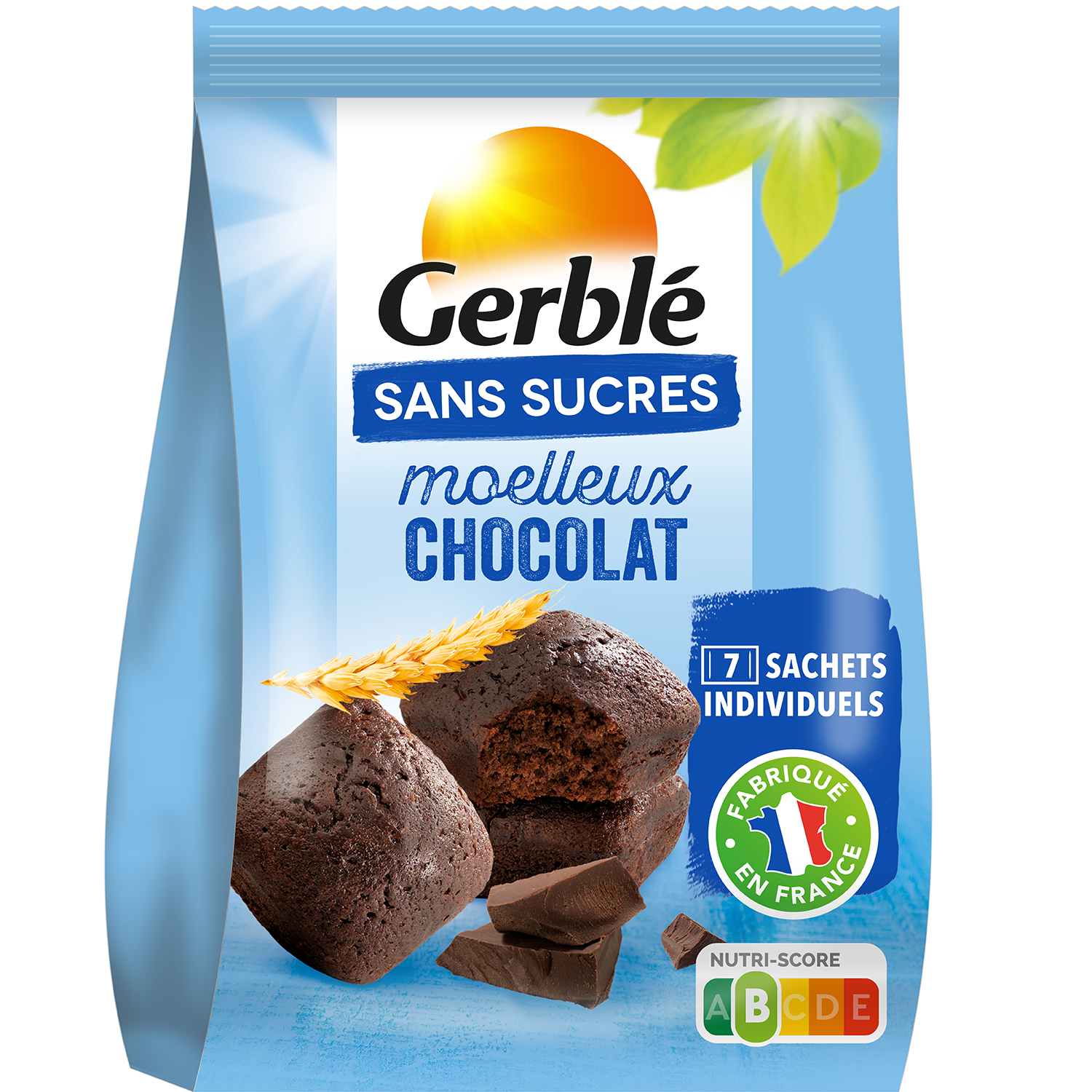 Grossiste Moelleux au chocolat sans sucres 196g - GERBLE