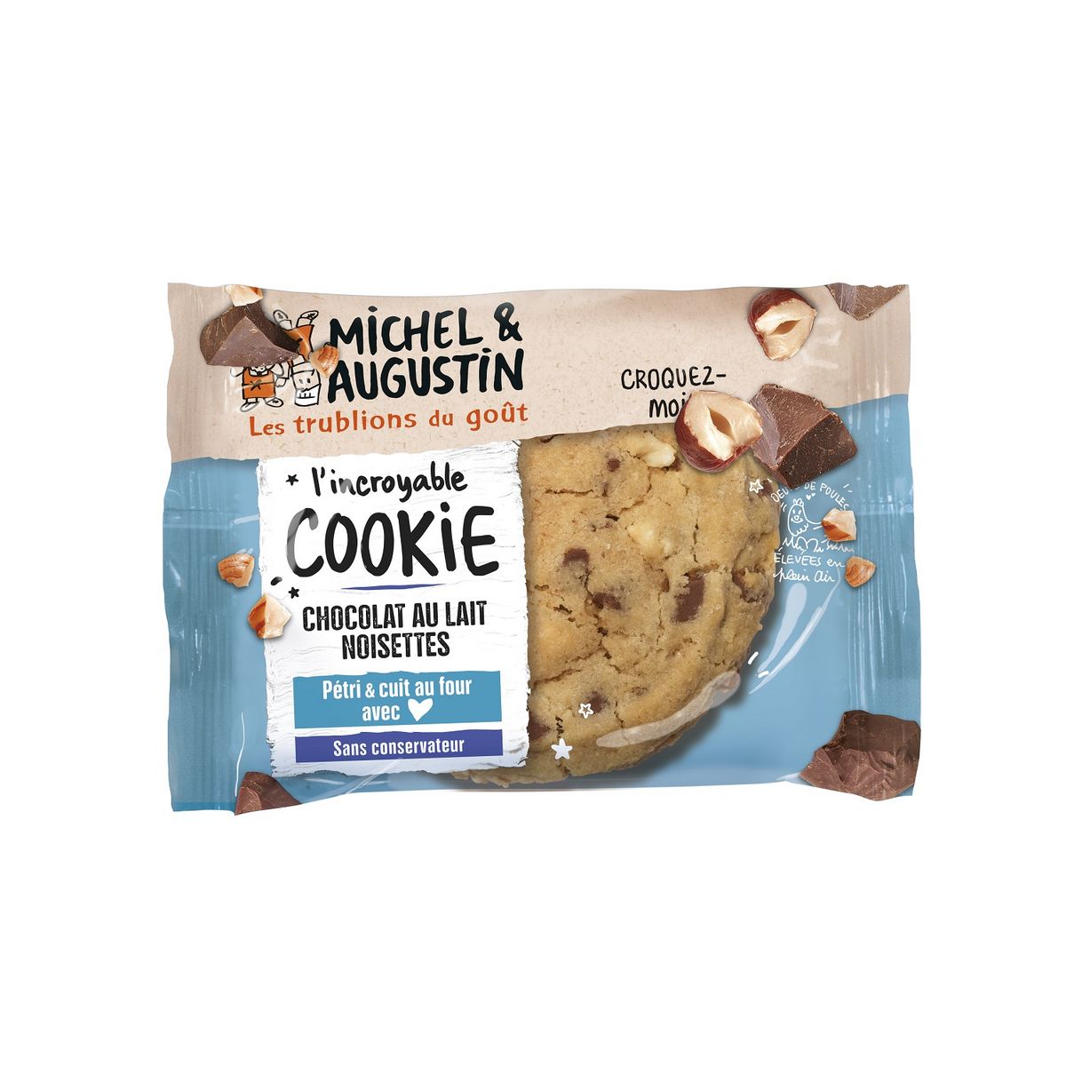 MICHEL ET AUGUSTIN Cookie chocolat au lait et noisettes 1 pièce 70g