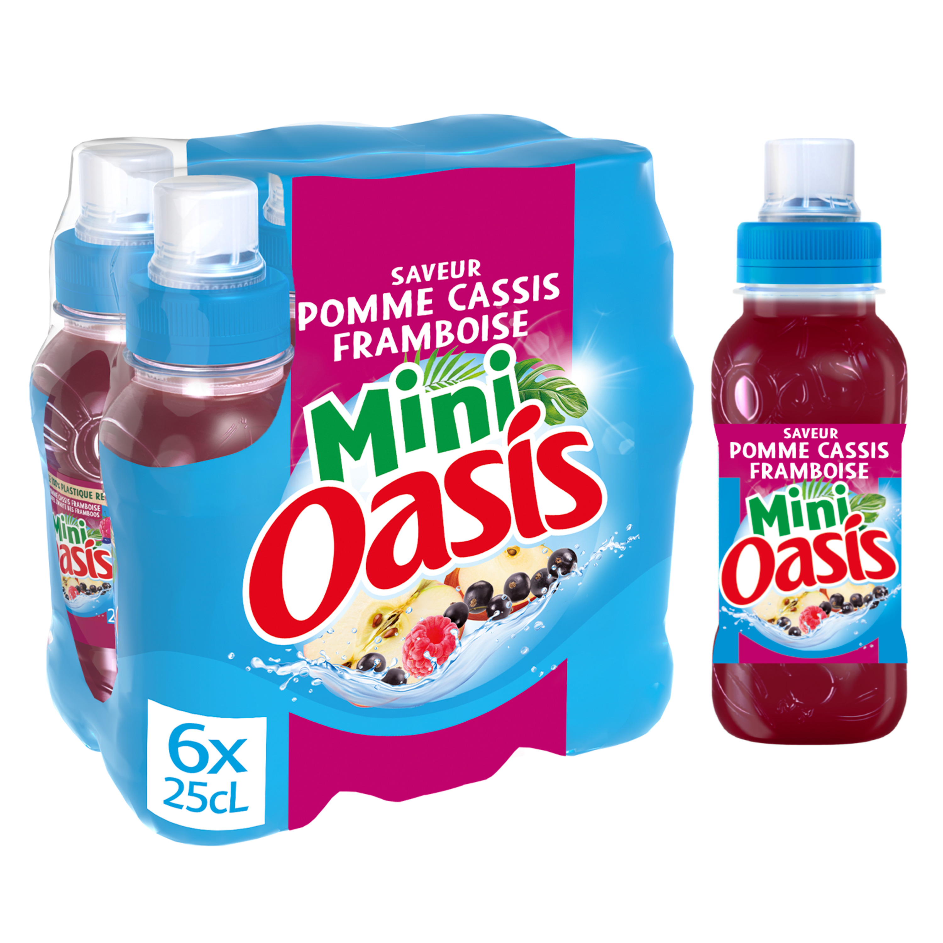 OASIS Boisson aux fruits saveur Pomme Cassis Framboise mini 6x25cl pas cher  