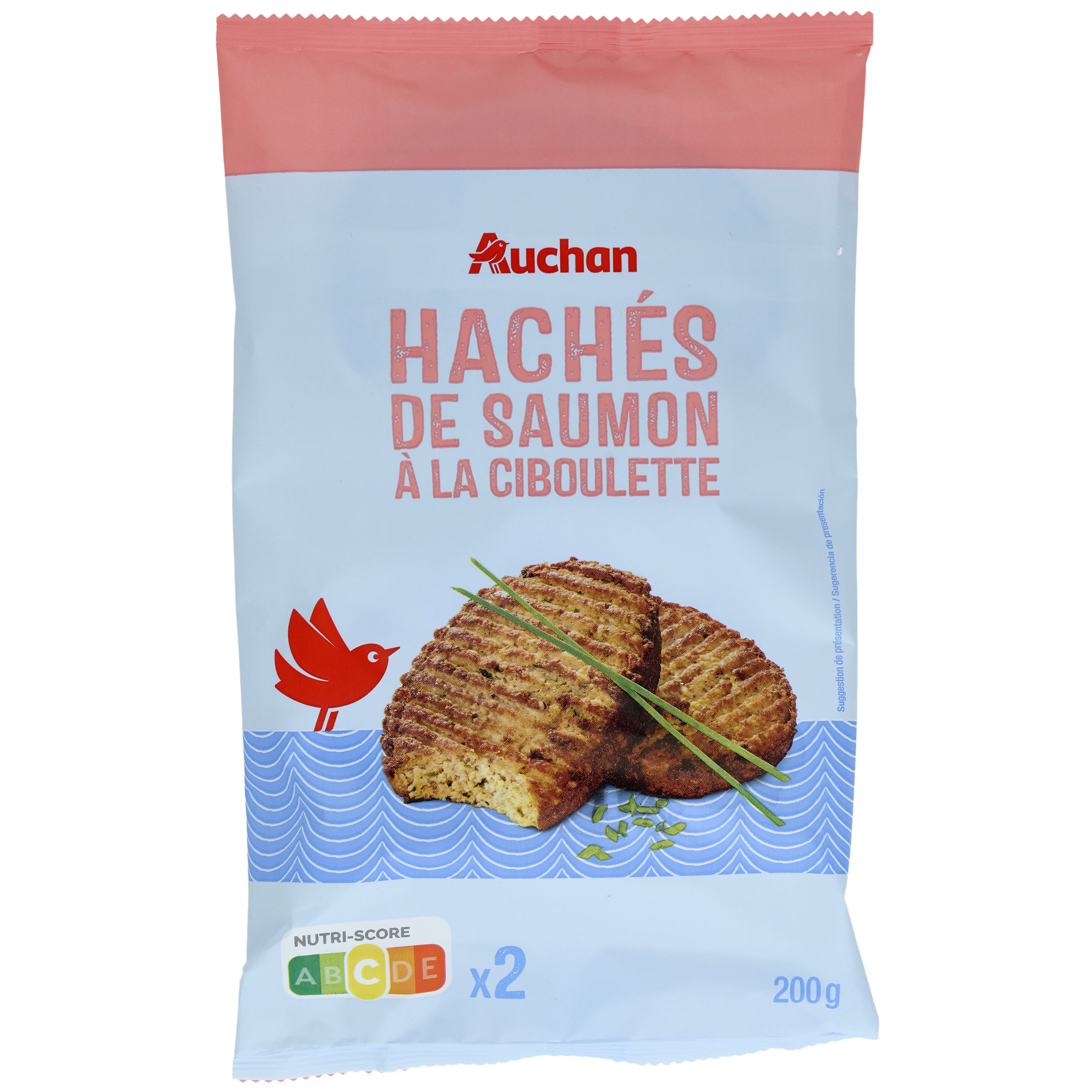 AUCHAN Hâché de saumon 2 pièces 200g pas cher - Auchan.fr