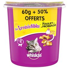 WHISKAS Les irrésistibles friandises aux poulet et fromage pour chat Dont 50% offert 90g