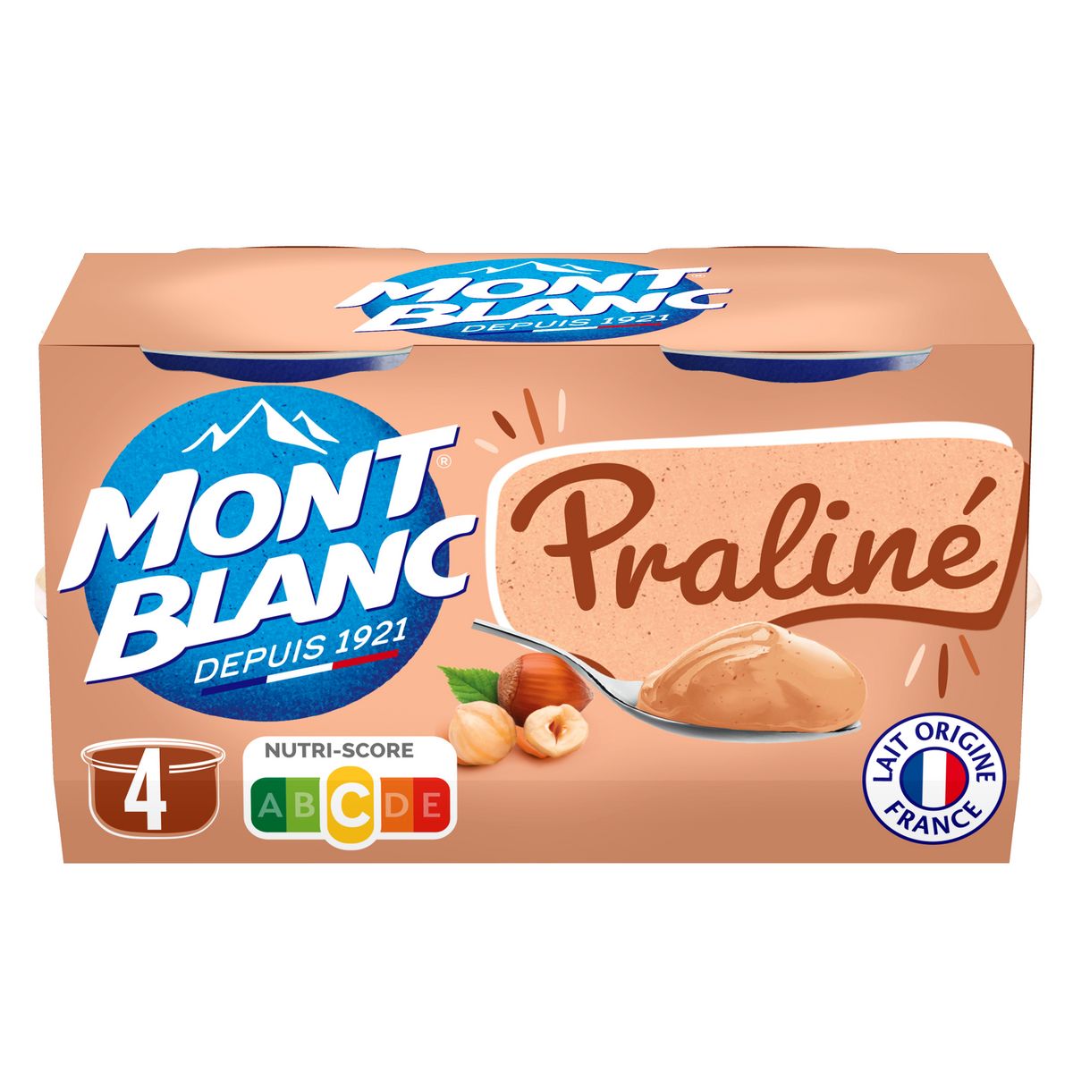 MONT BLANC Crème dessert saveur praliné 4x125g