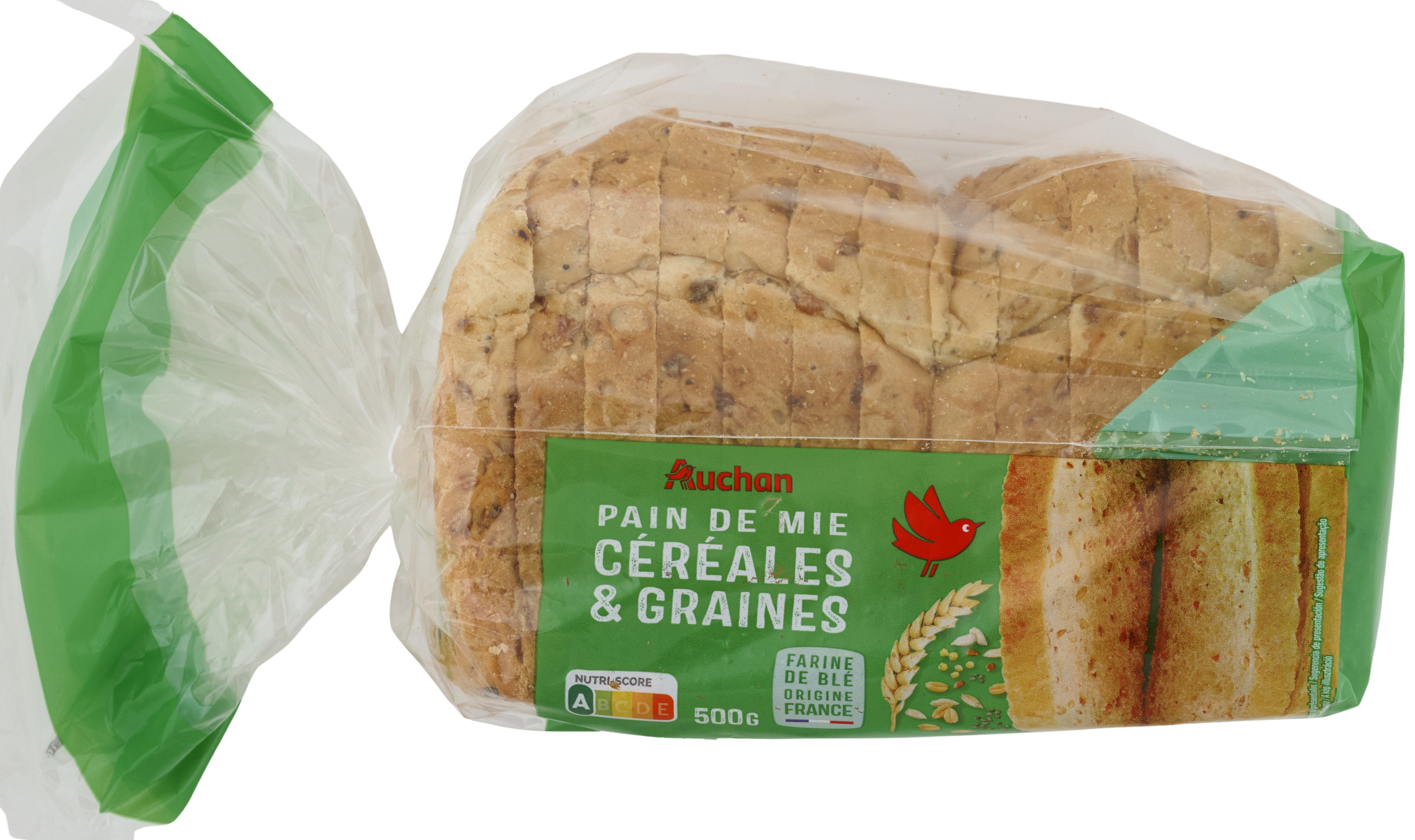 Pain de mie complet sans croûte en grandes tranches - U - 500 g