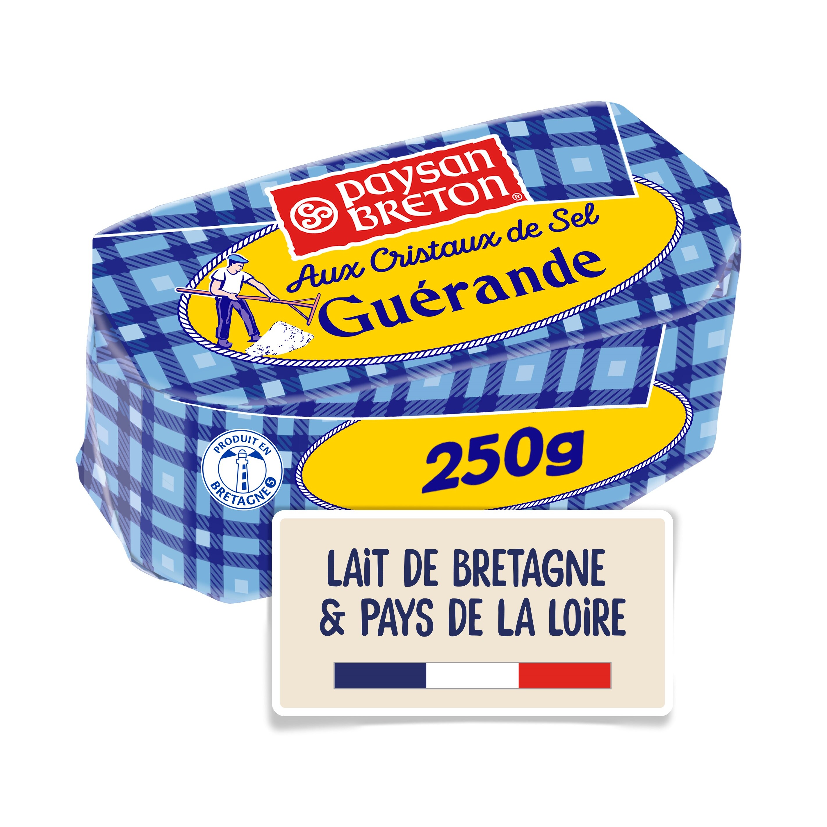 PAYSAN BRETON Beurre aux cristaux de sel de Guérande 250g pas cher