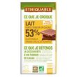 Ethiquable ETHIQUABLE Tablette de chocolat au lait bio de l'Equateur 53%