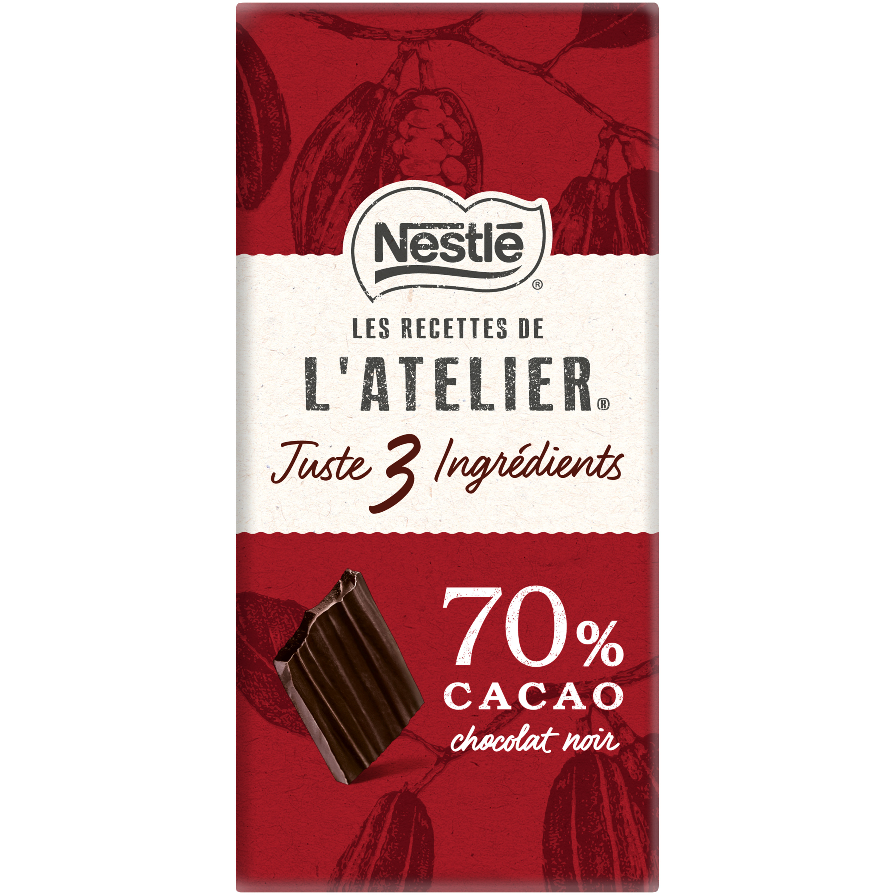 Chocolat noir aux amandes, Les recettes de l'atelier Nestlé (170 g)