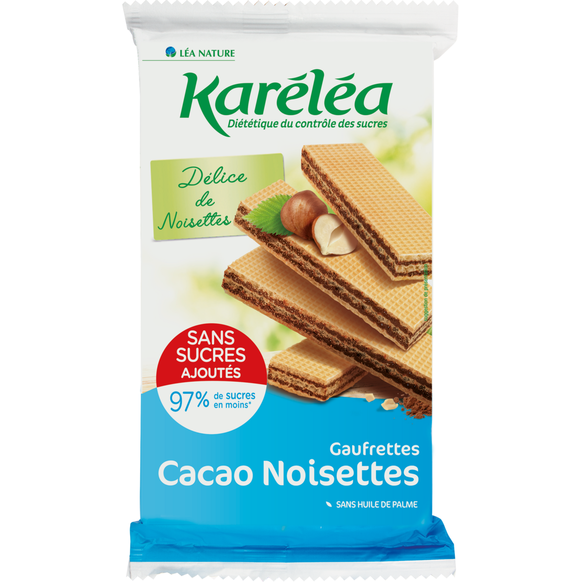 KARELEA Gaufrettes cacao noisette sans sucres ajoutés 200g
