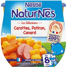 NESTLE Naturnes bol carottes potiron et canard dès 8 mois 2x200g