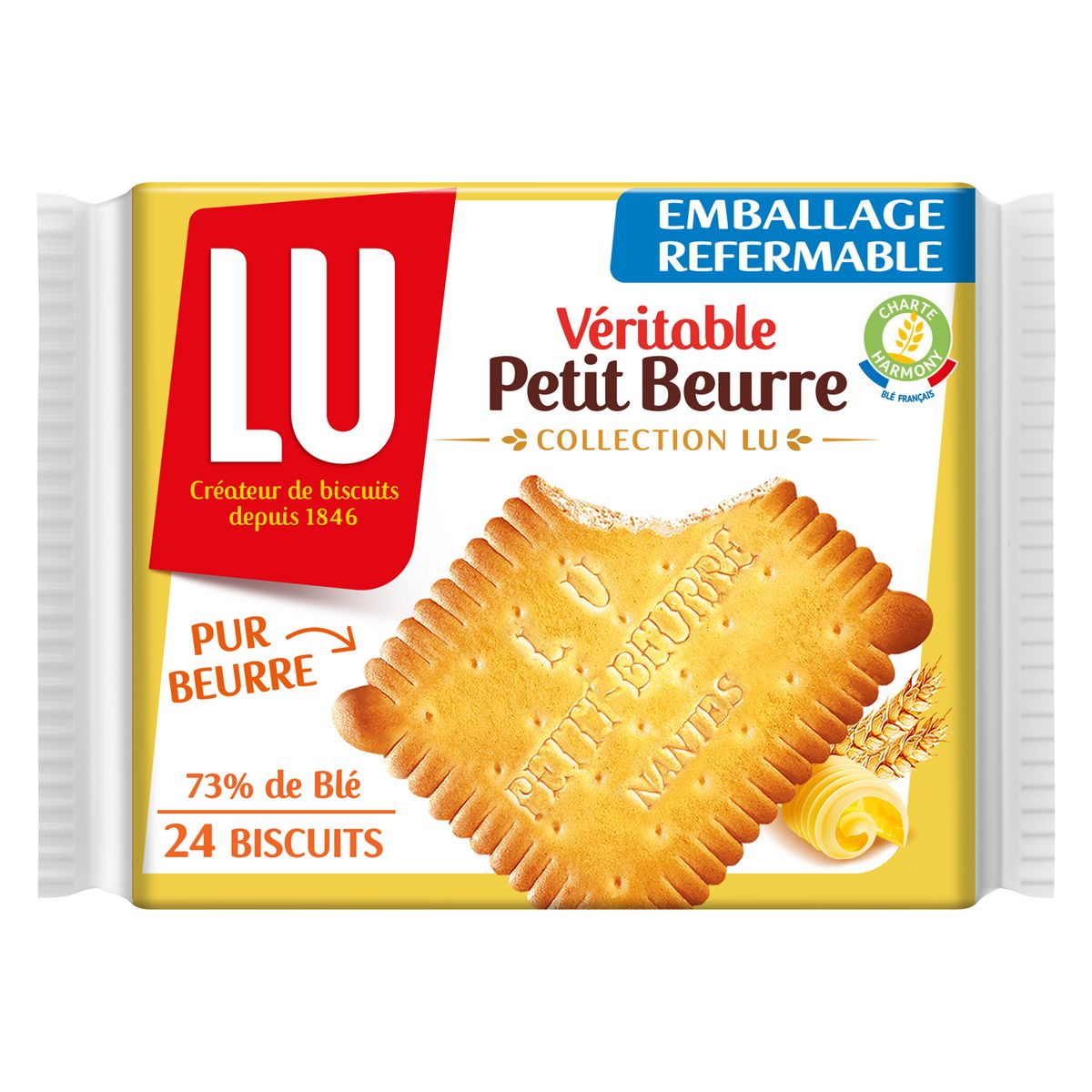 LU Véritable petit beurre, emballage refermable 24 biscuits 200g pas cher - Auchan.fr