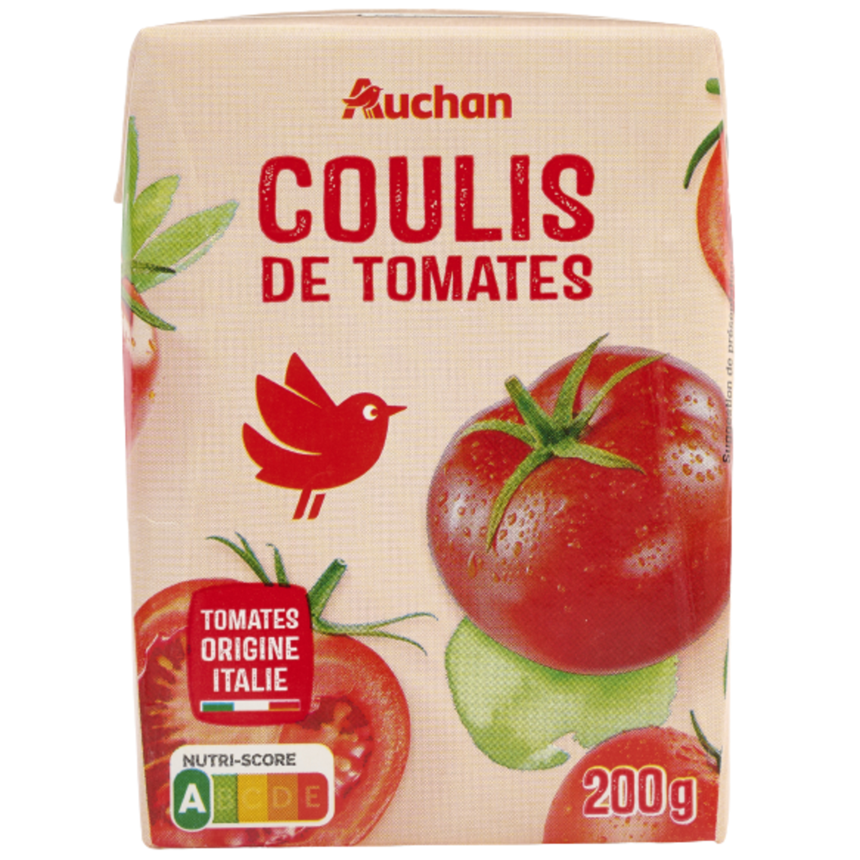 AUCHAN Coulis de tomates nature en brique 200g pas cher 
