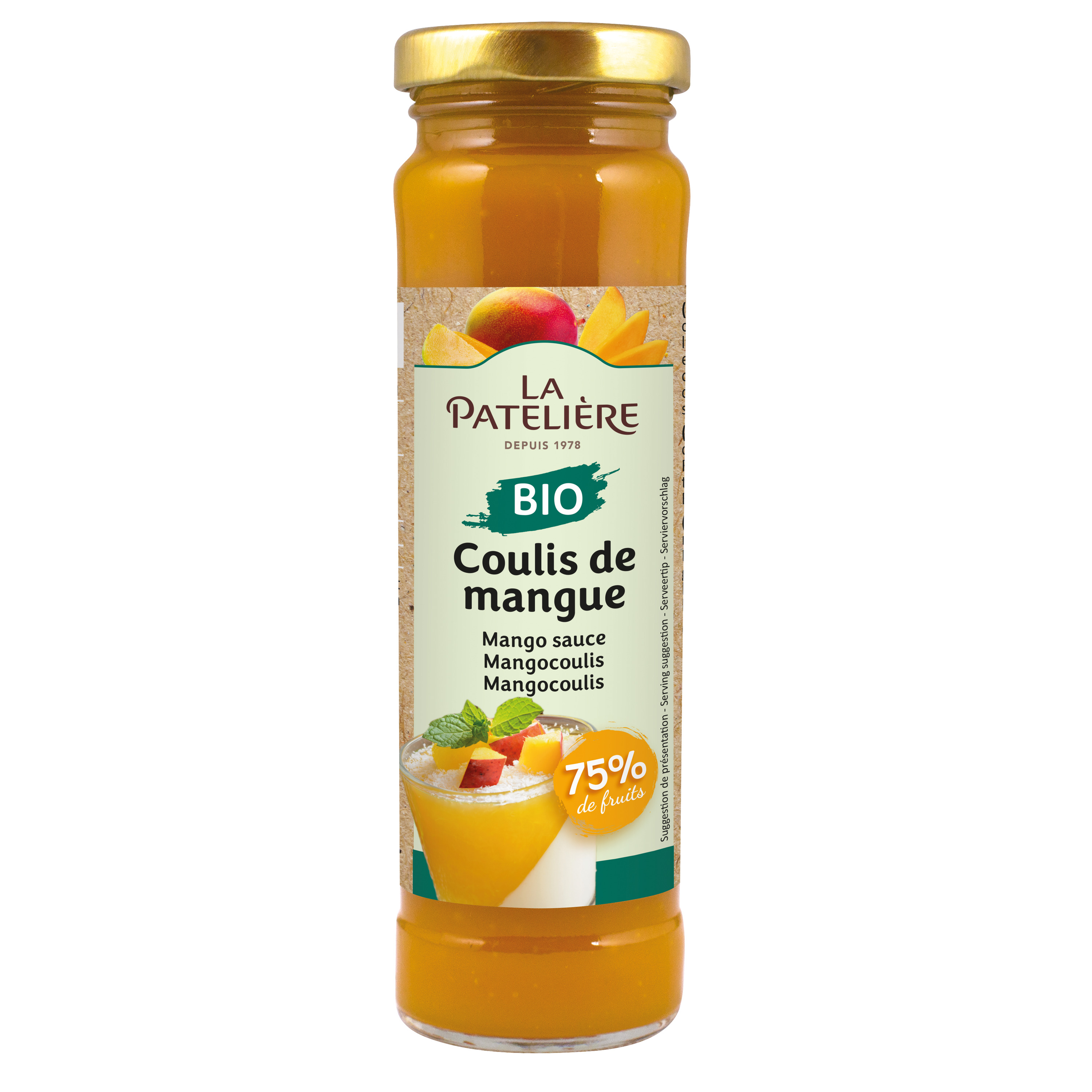 LA PATELIERE Coulis de mangue bio 160g pas cher 