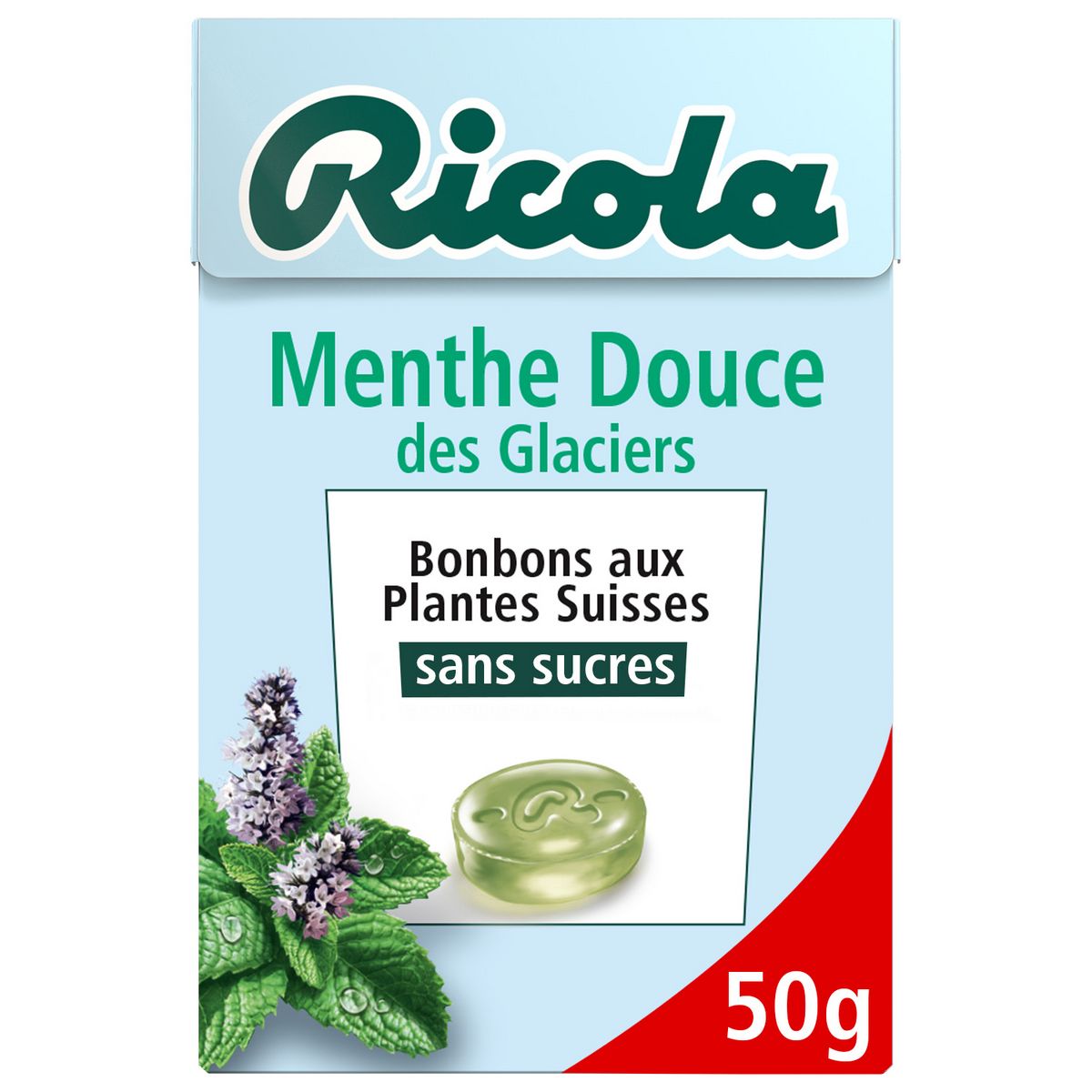 RICOLA Bonbons suisses aux plantes sans sucres saveur citron réglisse 50g  pas cher 