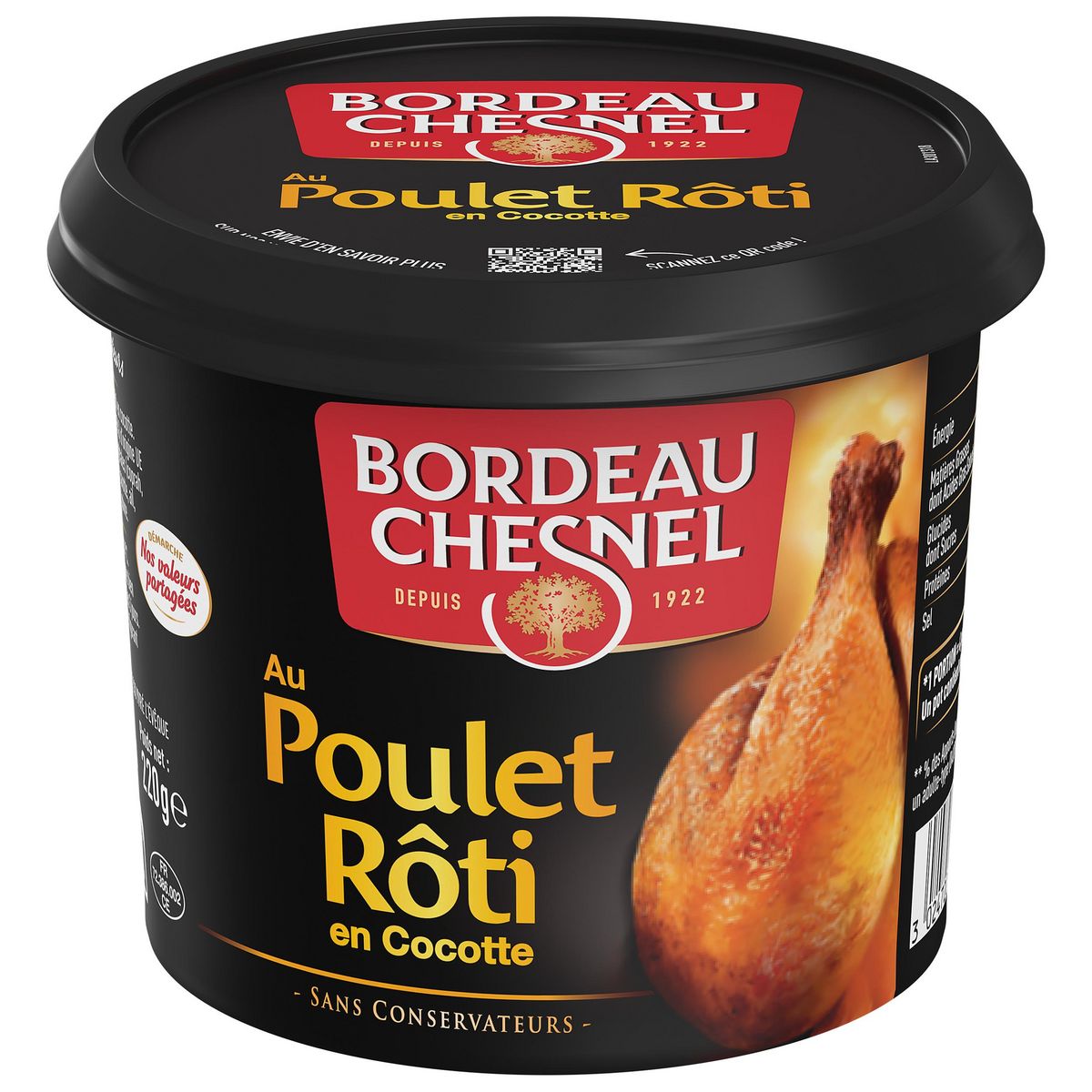 BORDEAU CHESNEL Rillette de poulet rôti en cocotte 220g pas cher à prix