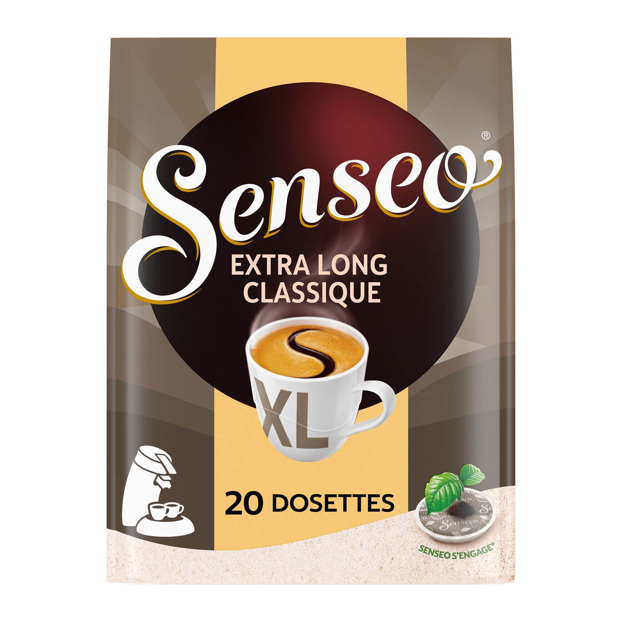 SENSEO Dosettes de café petit dejeuner 20 dosettes 250g pas cher