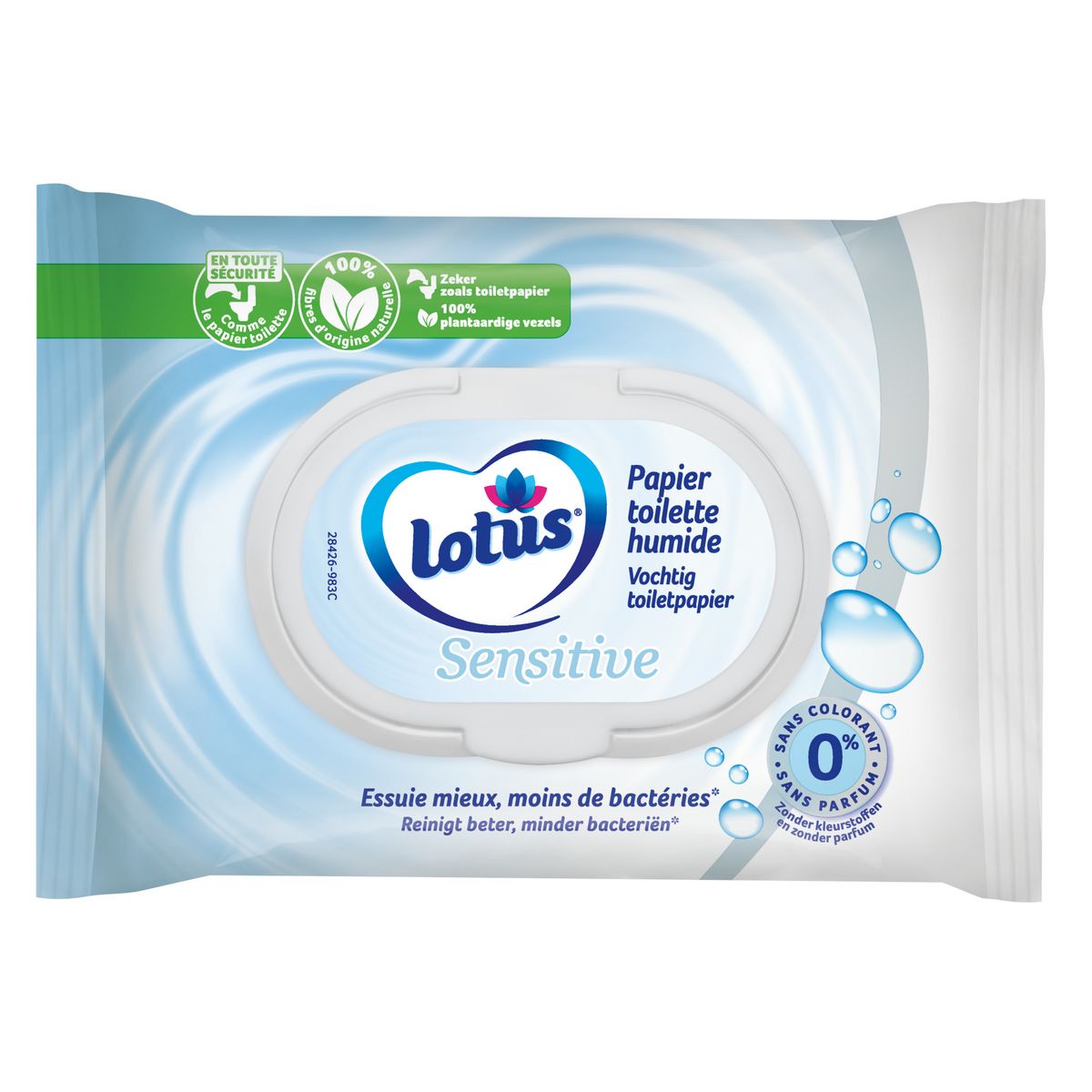 LOTUS Lingettes papier toilette humide blanc sensitive 42 lingettes pas  cher 