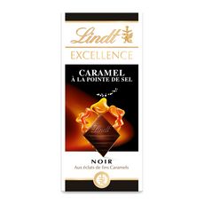 LINDT Excellence tablette de chocolat noir dégustation caramel et pointe de sel 1 pièce 100g