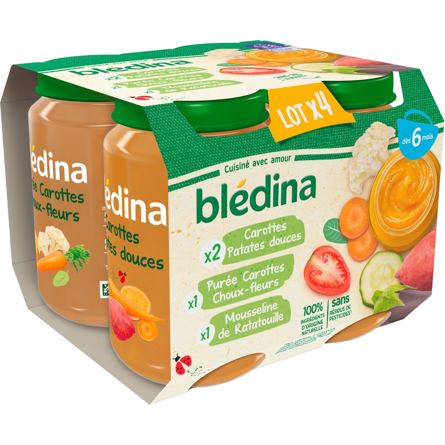 Petit pot bébé dés 8 mois assortiment BLEDINA : les 4 pots de 200g à Prix  Carrefour