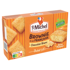 ST MICHEL Cocottes brownie au chocolat blanc sans huile de palme, sachets individuels 8 gâteaux 240g