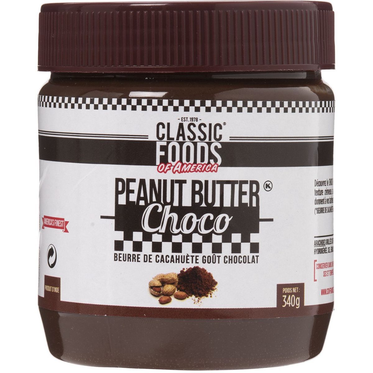 CLASSIC FOOD Peanut butter chocolat 340g pas cher 