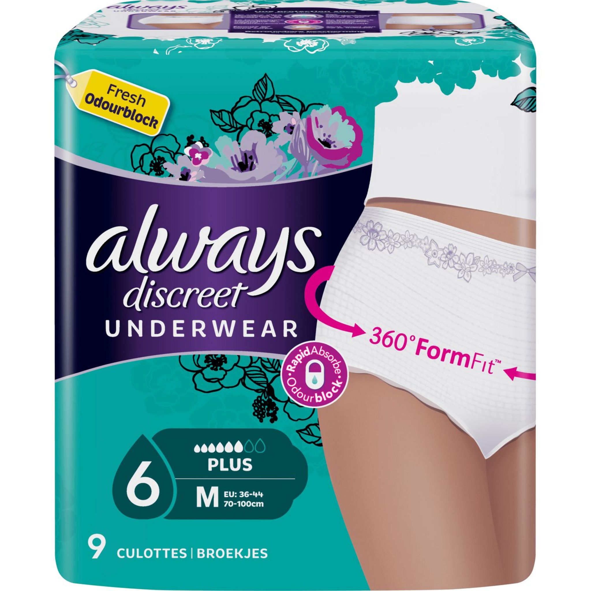 Culottes pour incontinence Always Discreet 0% - taille M