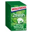 HOLLYWOOD 2 fresh chewing-gums sans sucres menthe verte et chlorophylle 3x10 dragées 66g