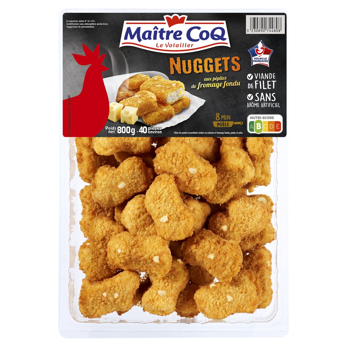 MAITRE COQ Nuggets de poulet aux pépites de fromage fondu 40 pièces 800g