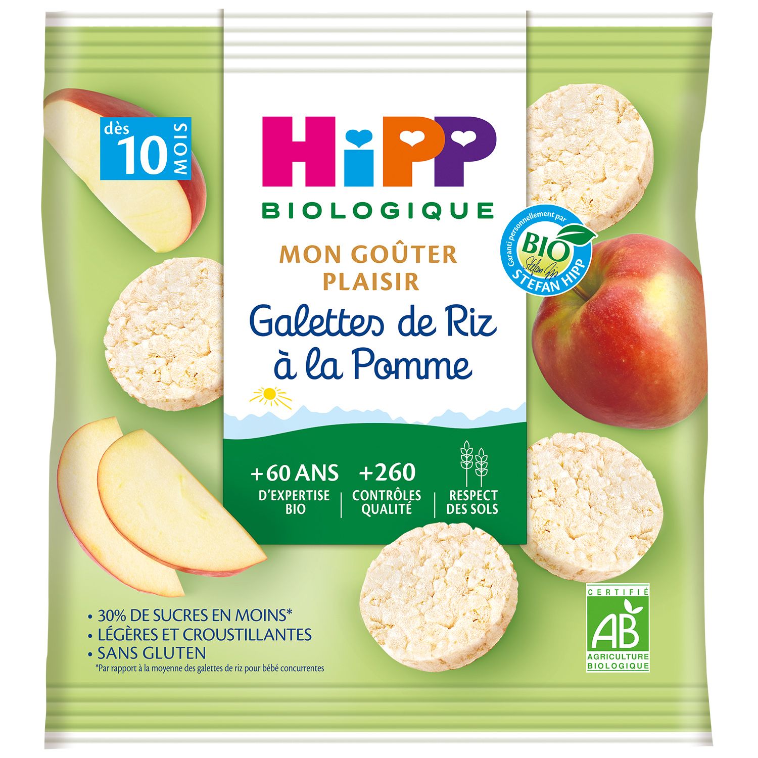 Mini galettes de riz bio Pomme - Biscuits bébé bio pour Bébé dès