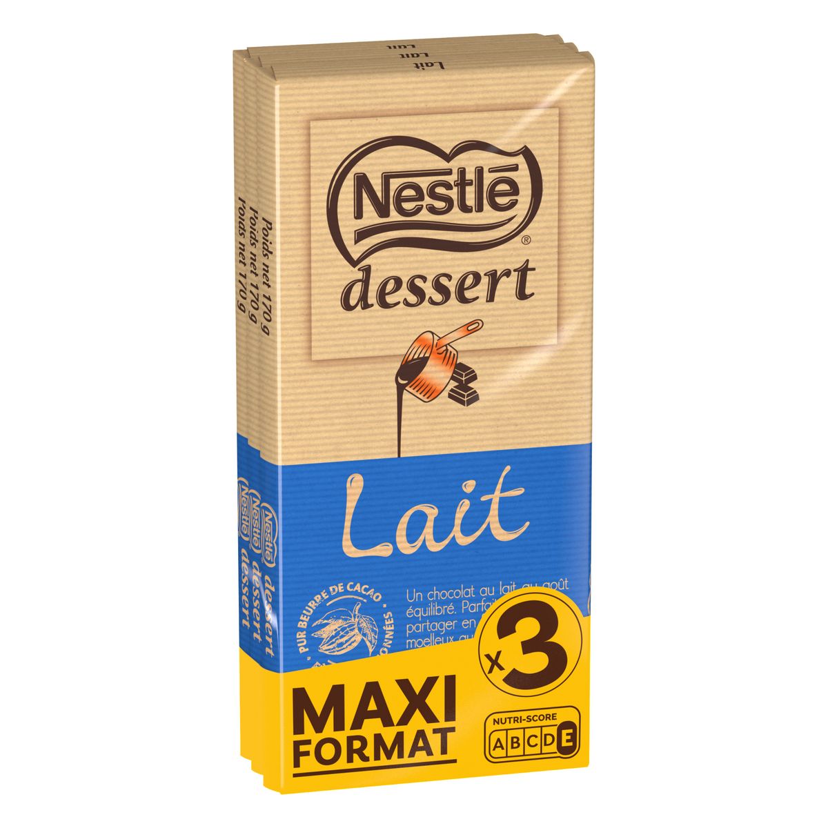 AUCHAN CULTIVONS LE BON Tablette de chocolat au lait pâtissier 1 pièce 170g  pas cher 