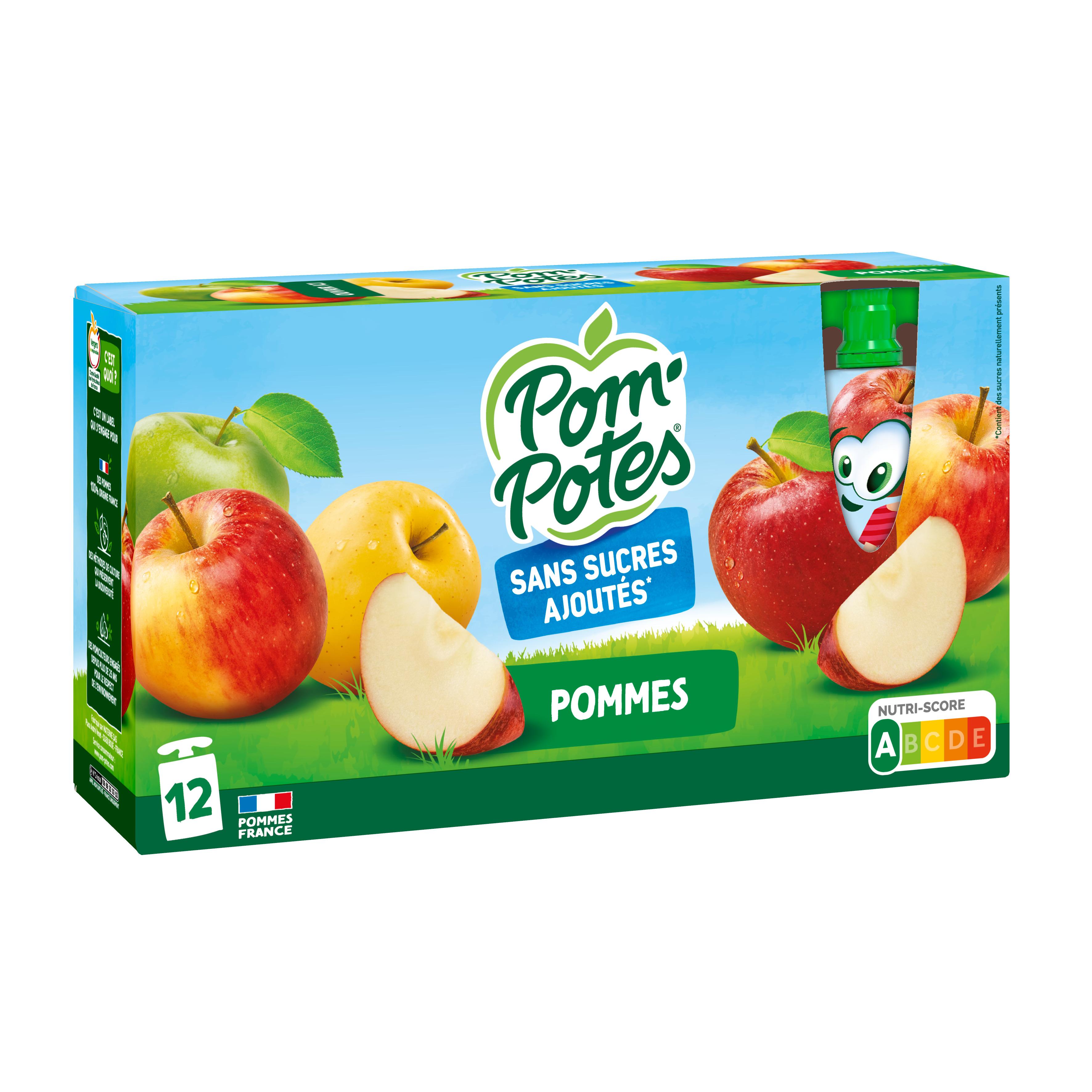 Pom Potes Compotes en gourde pomme-poire s/sucres ajoutés POM'POTES 