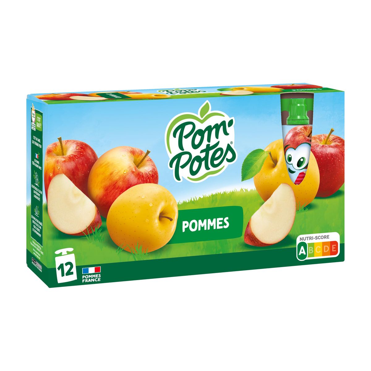 POM'POTES Gourdes pomme nature sans conservateur 12x90g pas cher 