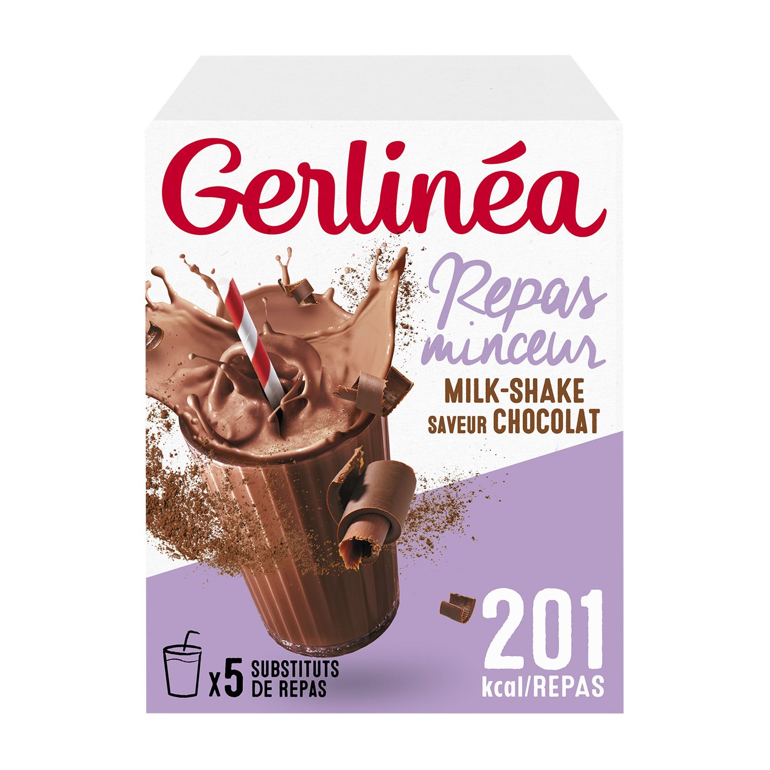 GERLINEA Milk-shake saveur chocolat 5 repas 150g pas cher