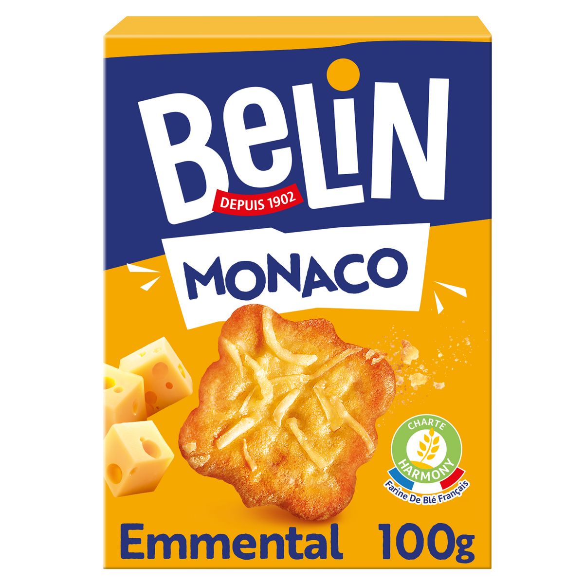 BELIN Biscuits crackers Monaco à l'emmental 100g