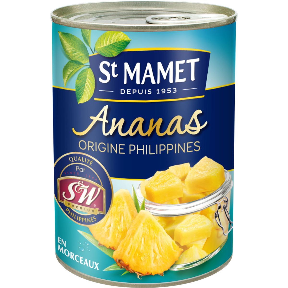 ST MAMET Ananas origine Philippines en morceaux  au sirop 570g