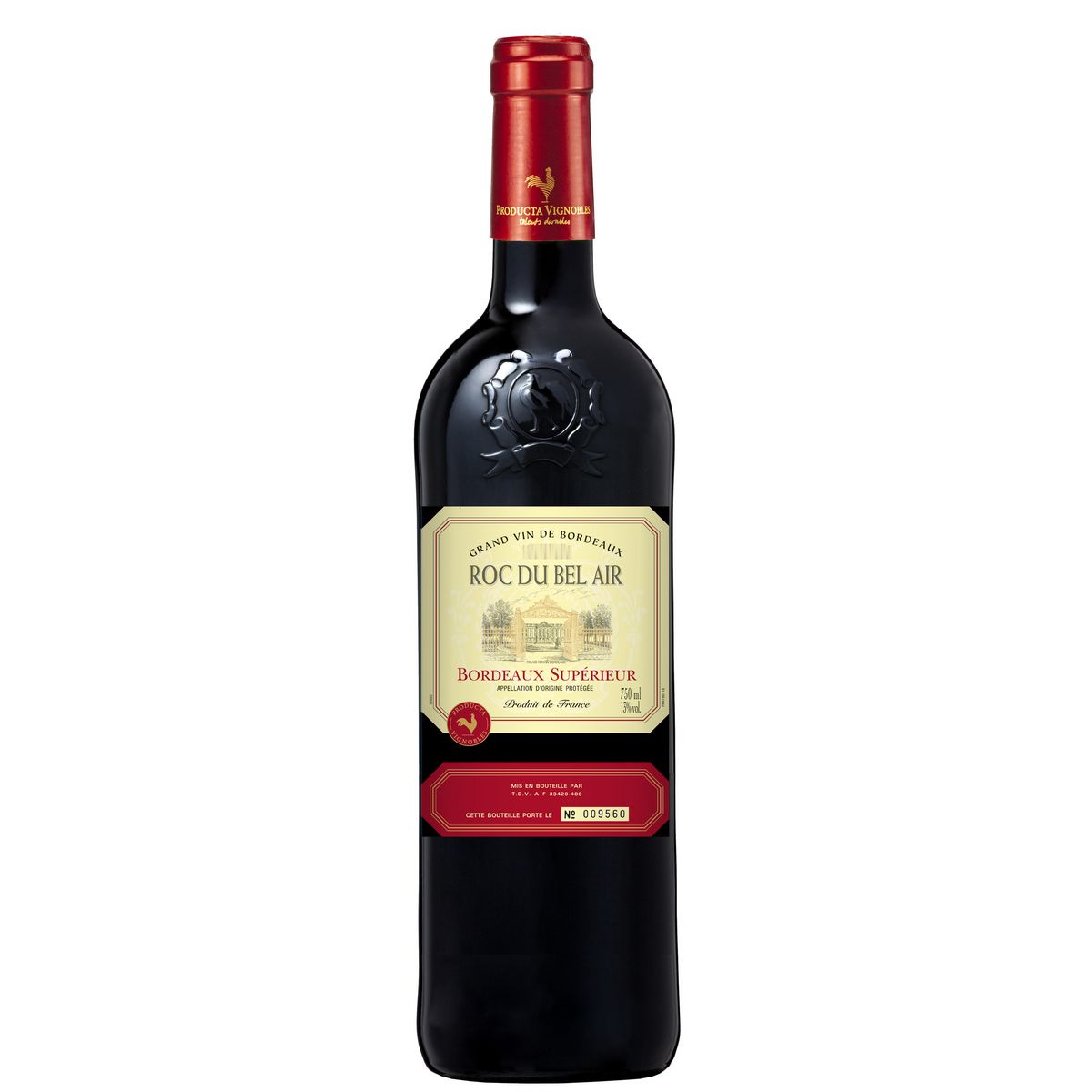 Vin rouge AOP Bordeaux supérieur Roc du Bel-Air 75cl