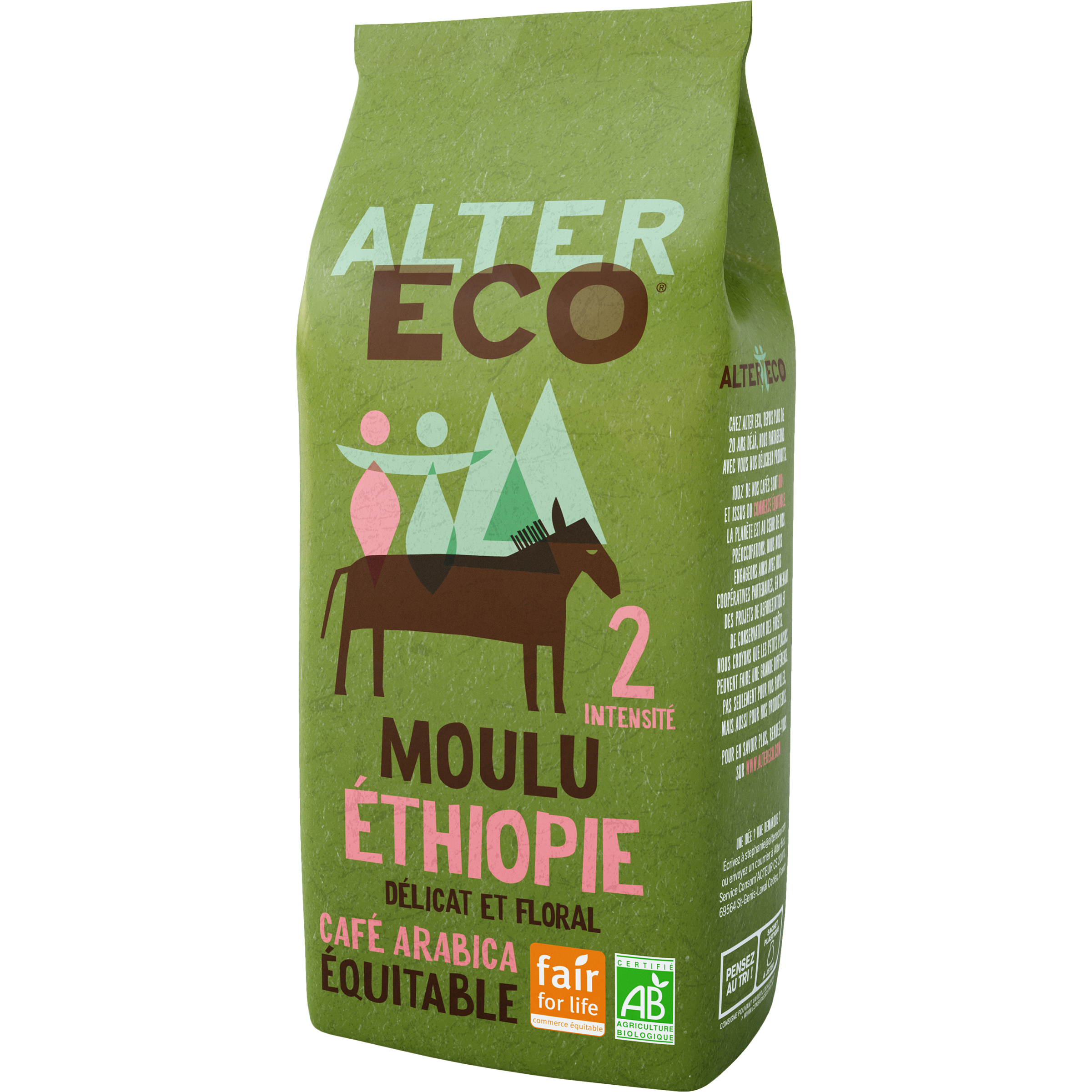 Café Moka Ethiopie Pur Arabica Bio grain 1KG - Les Prod'Acteurs